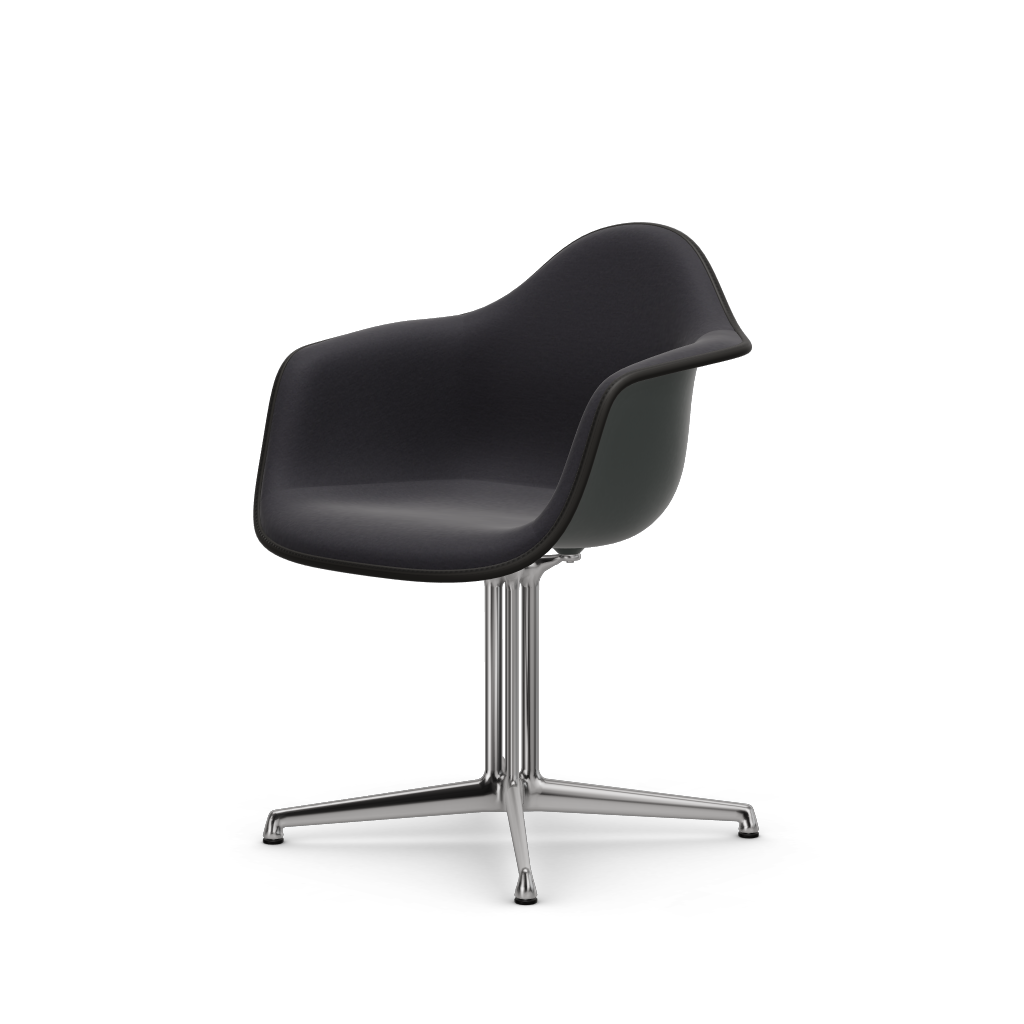 EAMES Plastic Armchair Dal (with Full Upholstery) (Color of Seat Shell -Granite Grey) (request info)