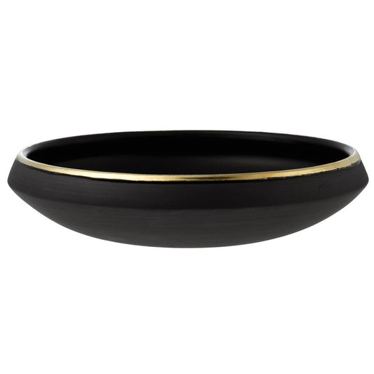 Eclipse Gold bowl 0,7 L by Vaidava Ceramics #shallow, black - gold #