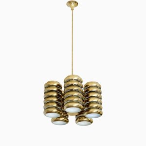 5-Arm Pendant Light in Brass by Kai Ruokonen for Lynx, Finland, Early 1970s-FMT-1394828