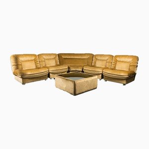 5-Seater Modular Sofa in Fabric with Coffee Table Element, 1970s, Set of 6-ZLY-1299575