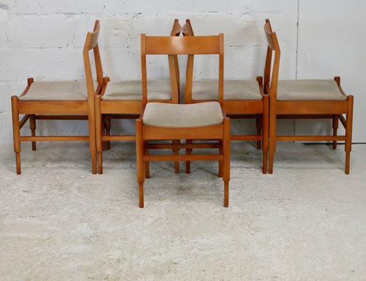 5 Wooden Chairs Flavored Base, Circa 1975., Set of 5-MAO-1251473