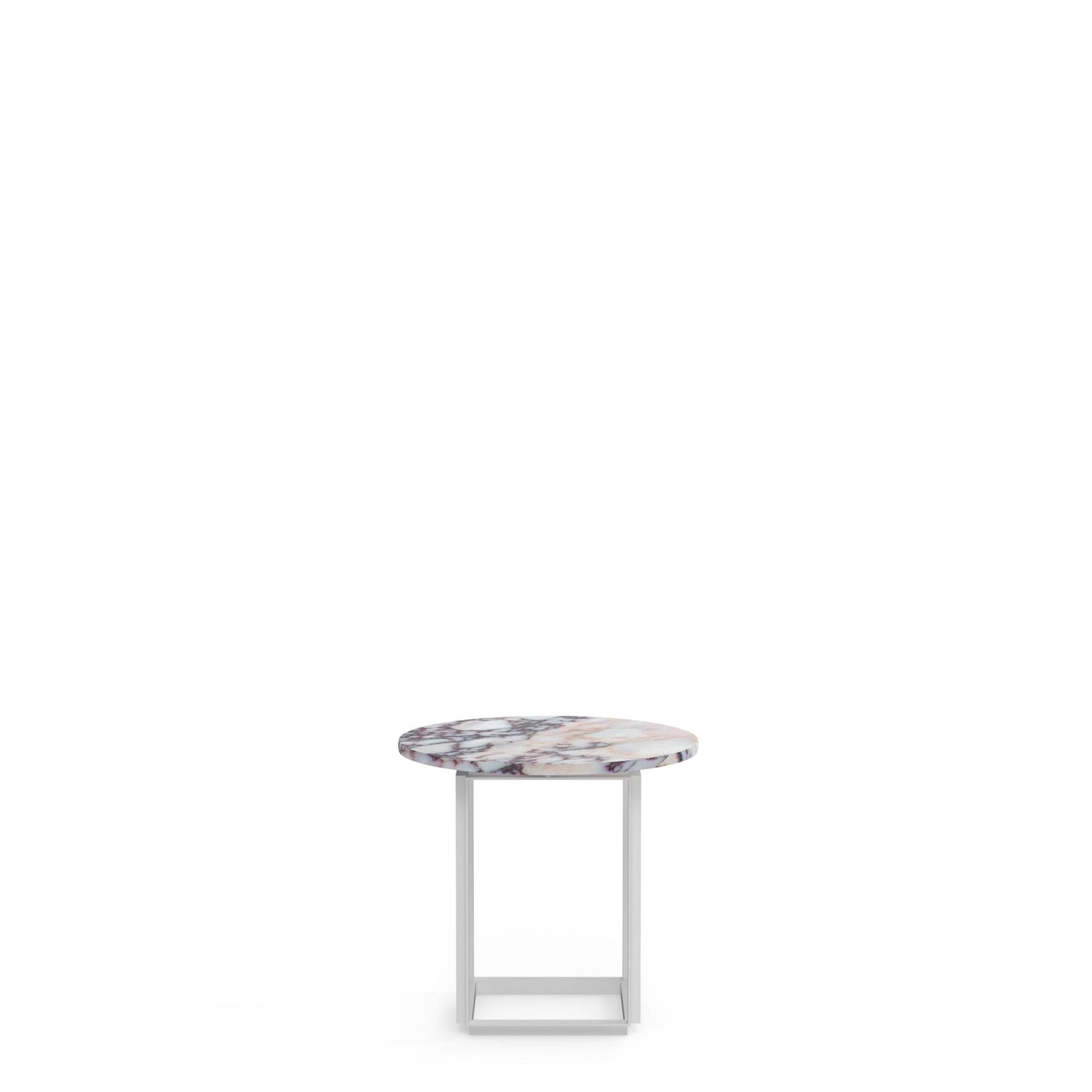 Florence Side Table Ø50 by NEW WORKS #White Viola Marble w. White Frame