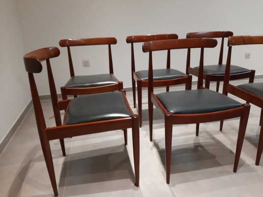 500 Orangewood Dining Chairs by Alfred Hendrickx for Belform, 1961, Set of 6-HPX-753870