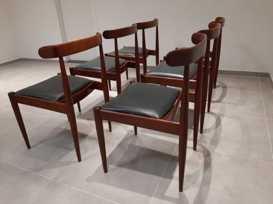 500 Orangewood Dining Chairs by Alfred Hendrickx for Belform, 1961, Set of 6-HPX-753870