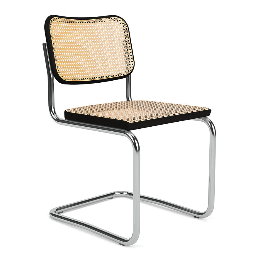 CESCA - Cantilever Vienna straw chair by Knoll #black varnished beech