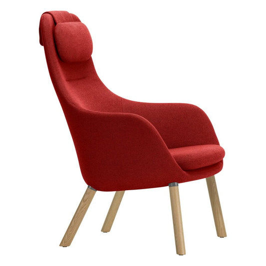 HAL lounge chair w/ loose cushion by Vitra #Credo 16 red chilli - oak #