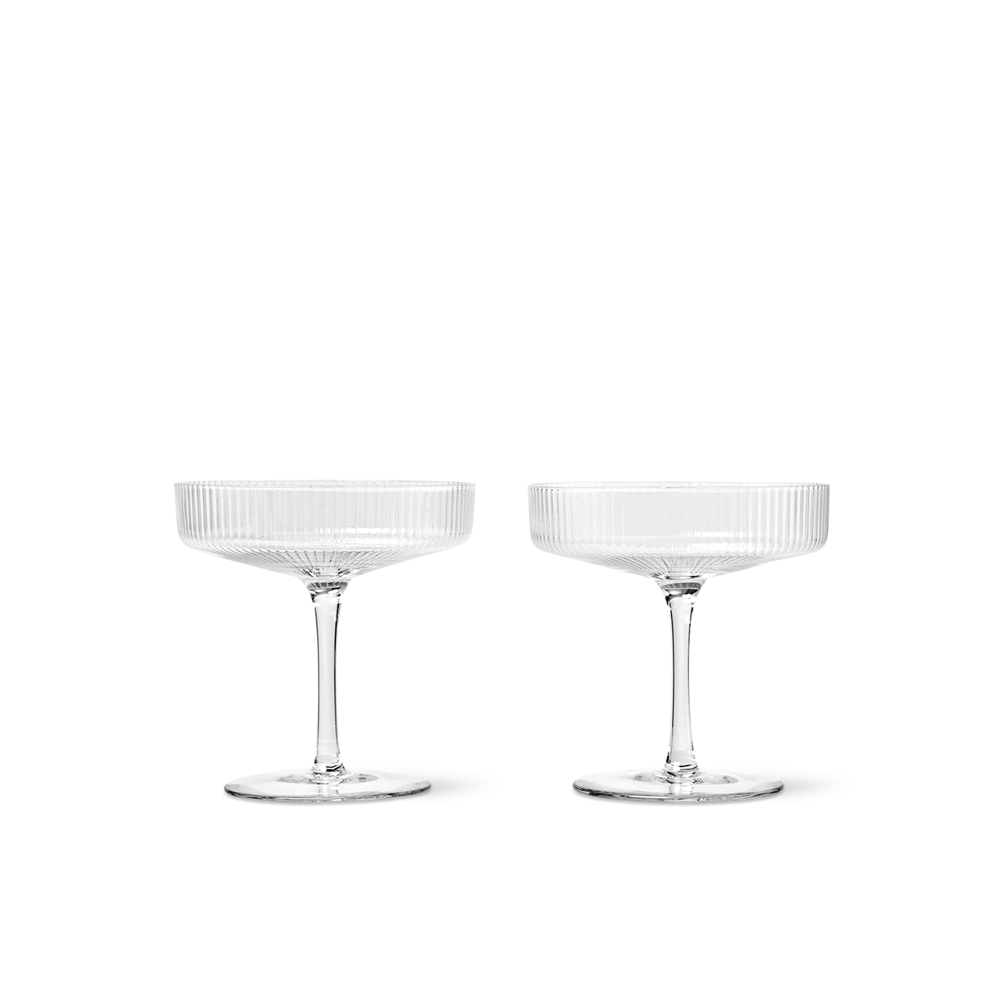 Ripple Champagne Saucers (set of 2) by Ferm Living #Clear