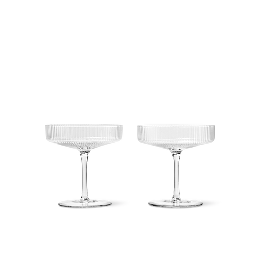 Ripple Champagne Saucers (set of 2) by Ferm Living #Clear