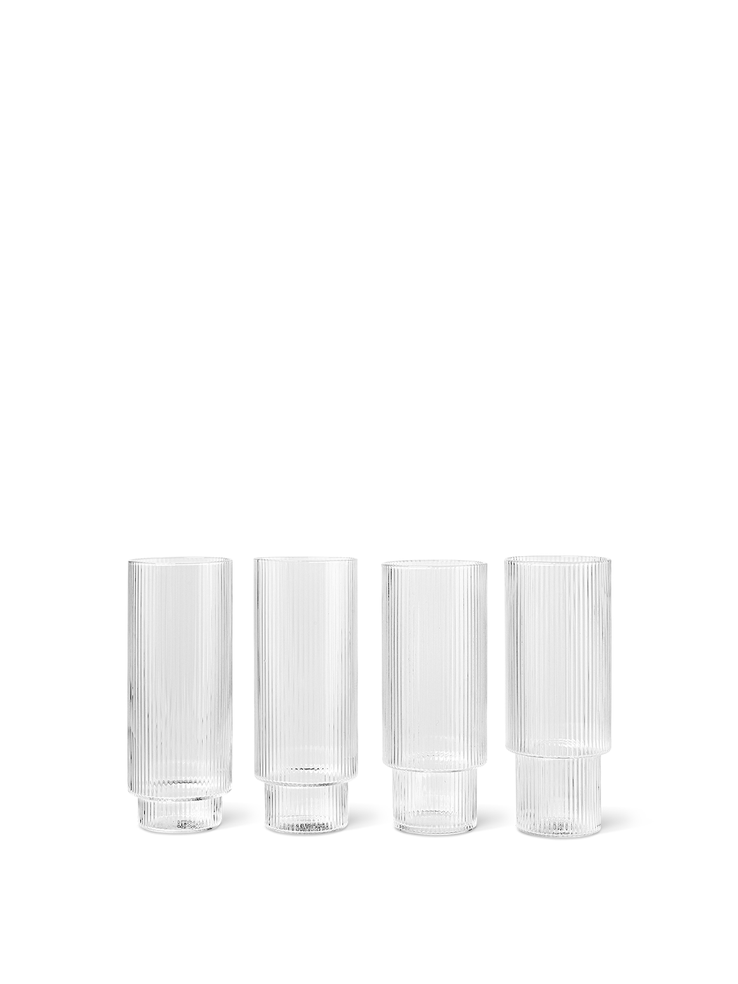 Ripple Long Drink Glasses (Set of 4) by Ferm Living