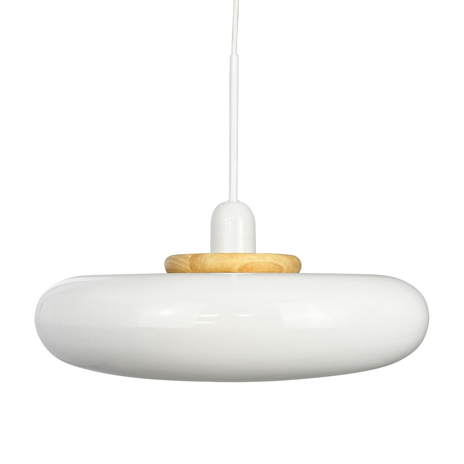 Planet Pendant Lamp With Ring by Dyberg Larsen #Wood/ White