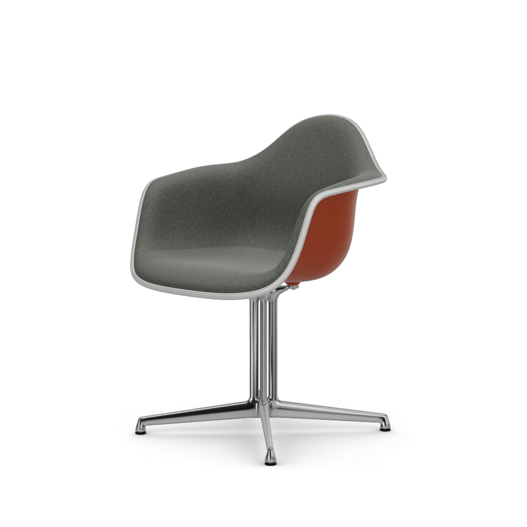 EAMES Plastic Armchair Dal (with Full Upholstery) (Color of Seat Shell -Rusty Orange) (Request Info)