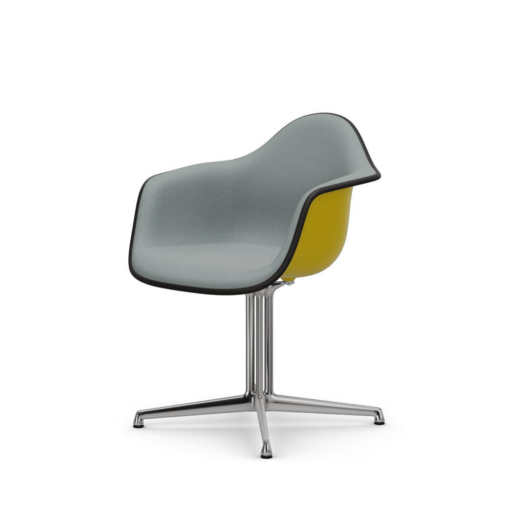 EAMES Plastic Armchair Dal (with Full Upholstery) (Color of Seat Shell -SUNLIGHT) (Request Info)