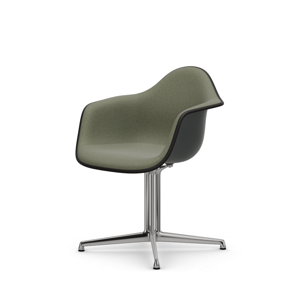 EAMES Plastic Armchair Dal (with Full Upholstery) (Color of Seat Shell -Granite Grey) (request info)