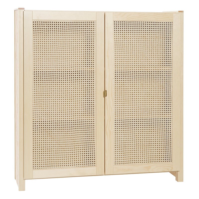 Classic cabinet w/ rattan doors by Lundia #104 x 109 cm, natural #