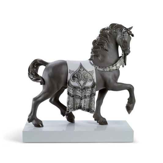 A Regal Steed Horse Sculpture by Lladró #Silver Lustre