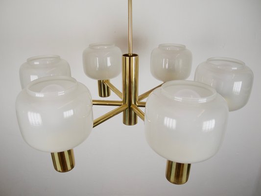 6-Light Brass Chandelier from Hadar-Leuchten, Germany, 1970s-FFL-1098188