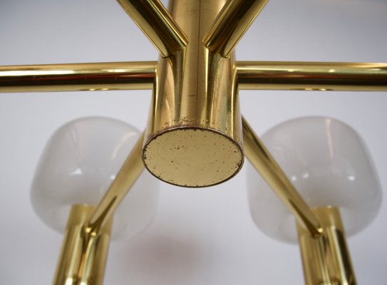 6-Light Brass Chandelier from Hadar-Leuchten, Germany, 1970s-FFL-1098188