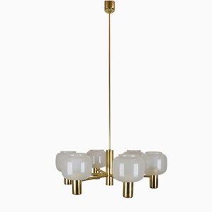 6-Light Brass Chandelier from Hadar-Leuchten, Germany, 1970s-FFL-1098188