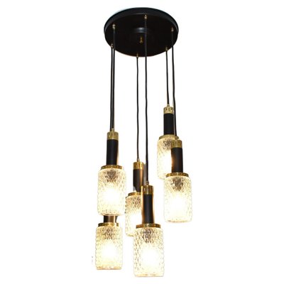 6-Light Glass Pendant attributed to Stilnovo, 1960s-GXL-1446598