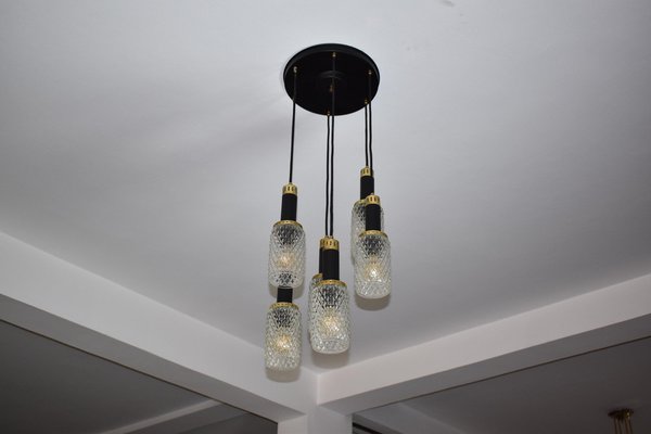 6-Light Glass Pendant attributed to Stilnovo, 1960s-GXL-1446598