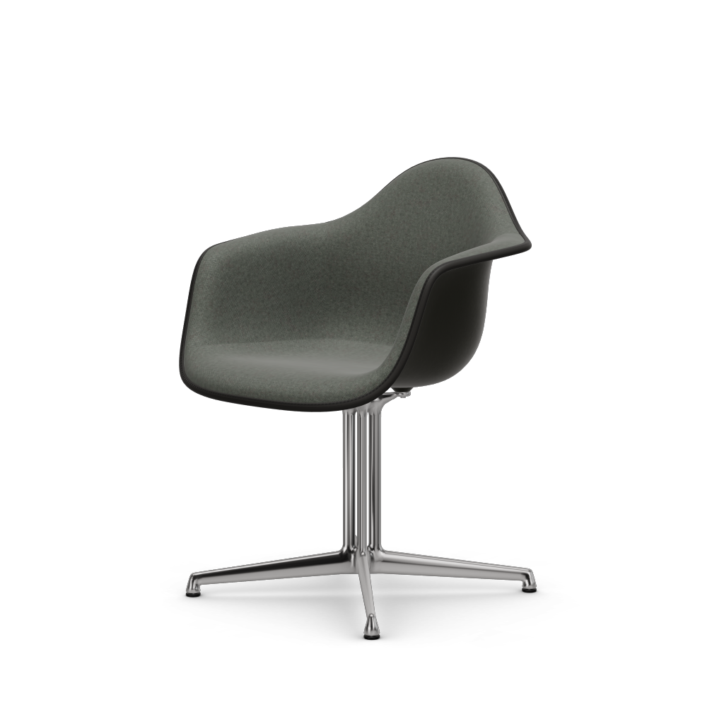 EAMES Plastic Armchair Dal (with Full Upholstery) (COLOUR OF SEAT SHELL -Deep Black) (Request Info)