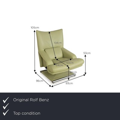 6500 Leather Armchair in Green - Yellow from Rolf Benz-RQW-2036288