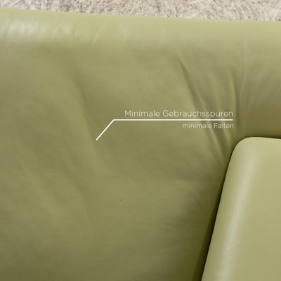 6500 Leather Armchair Set in Green Yellow from Rolf Benz, Set of 3-RQW-2036342