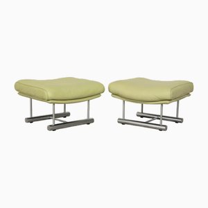 6500 Leather Stool Set in Green Yellow from Rolf Benz, Set of 2-RQW-2036329