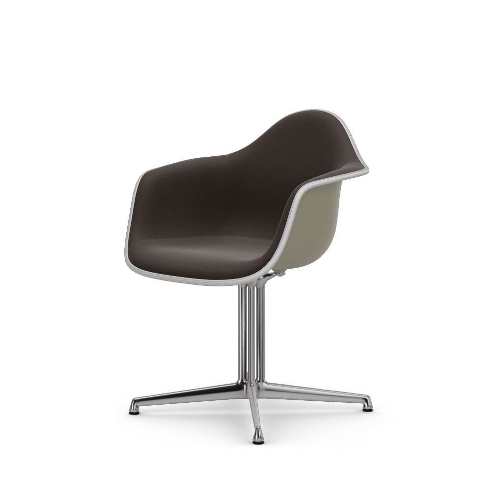 EAMES Plastic Armchair Dal (with Full Upholstery) (Color of Seat Shell -PEBBLE) (Request Info)