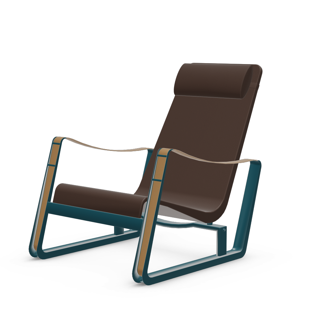 Cite Lounge Chair (Prouve Bleu Dynastie powder-coated (smooth)) by Vitra