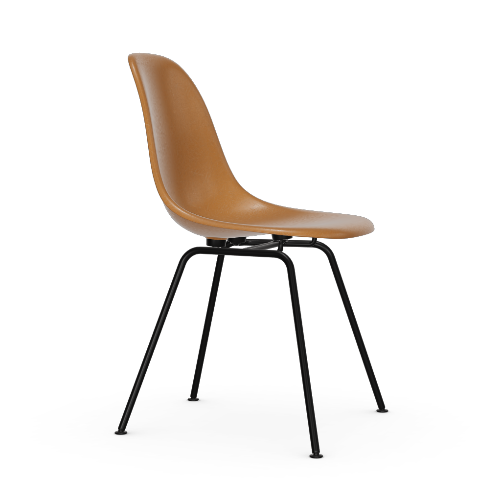 Eames Fiberglass Side Chair Dsx (Without Upholstery) by Vitra #powder-coated basic dark / Eames dark ochre