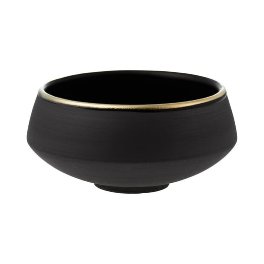 Eclipse Gold dessert bowl 0,25 L by Vaidava Ceramics #black - gold #