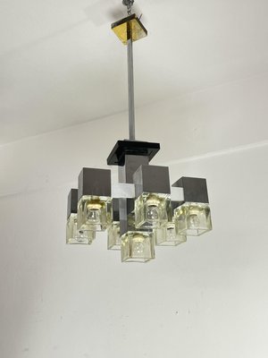 7-Light Chandelier Cubic Model attributed to Gaetano Sciolari, 1970s-YST-2021220