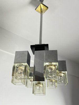 7-Light Chandelier Cubic Model attributed to Gaetano Sciolari, 1970s-YST-2021220