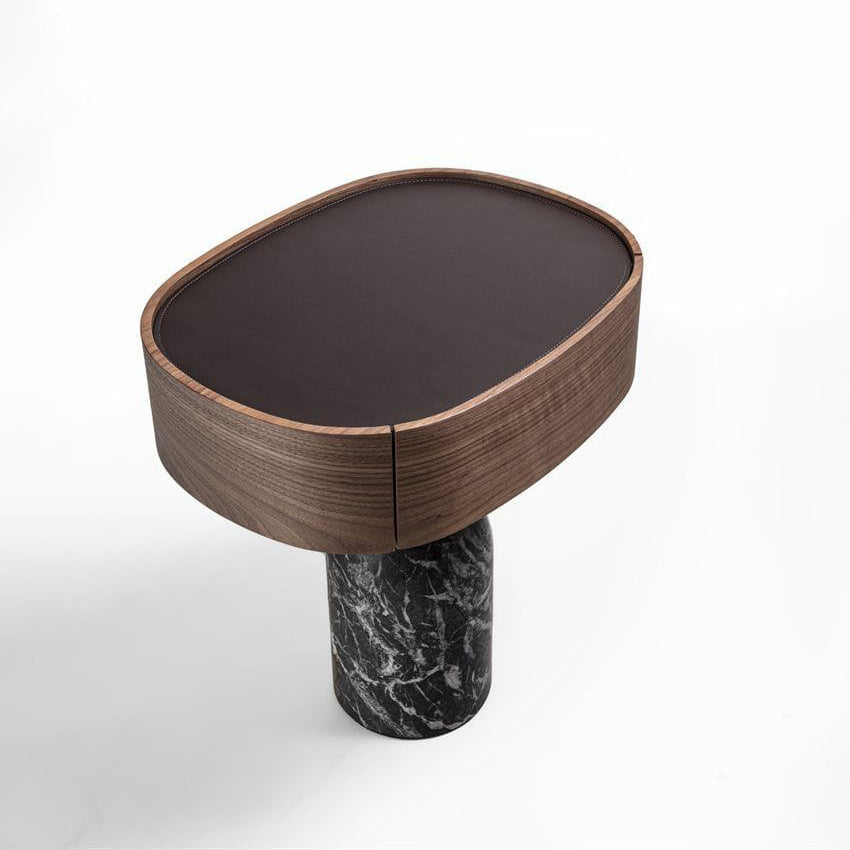 Ekero Night - Marble And Wood Bedside Table by Porada