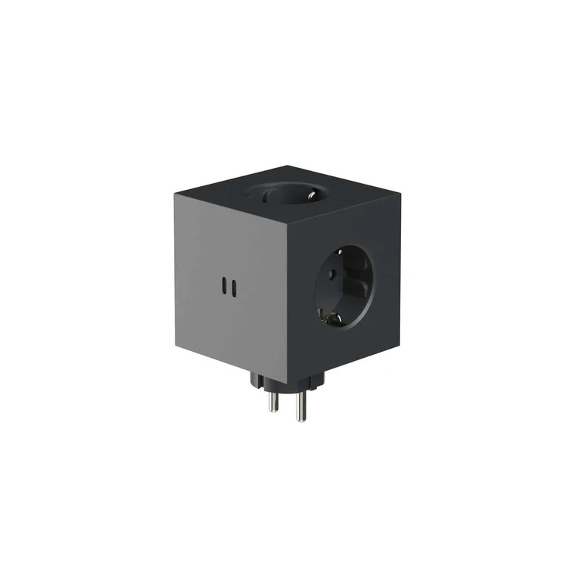 Square 2 Socket by Avolt #Stockholm Black