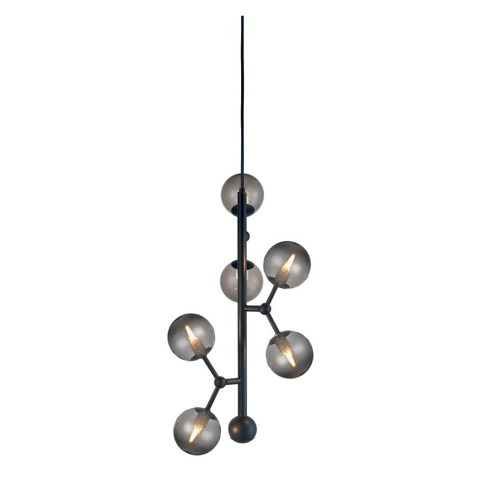 Atom Vertical Pendant Lamp by Halo Design #Smoke/ Black