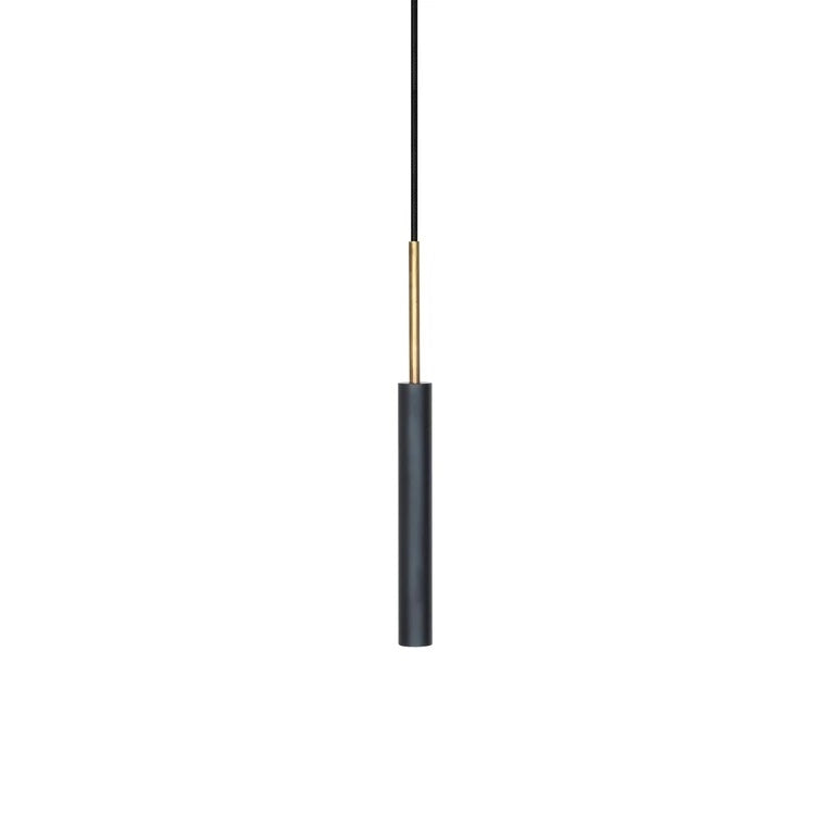 Stav 1 Rod Pendant Lamp by Konsthandverk #Black/ Raw Brass