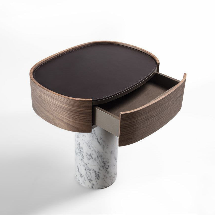 Ekero Night - Marble And Wood Bedside Table by Porada