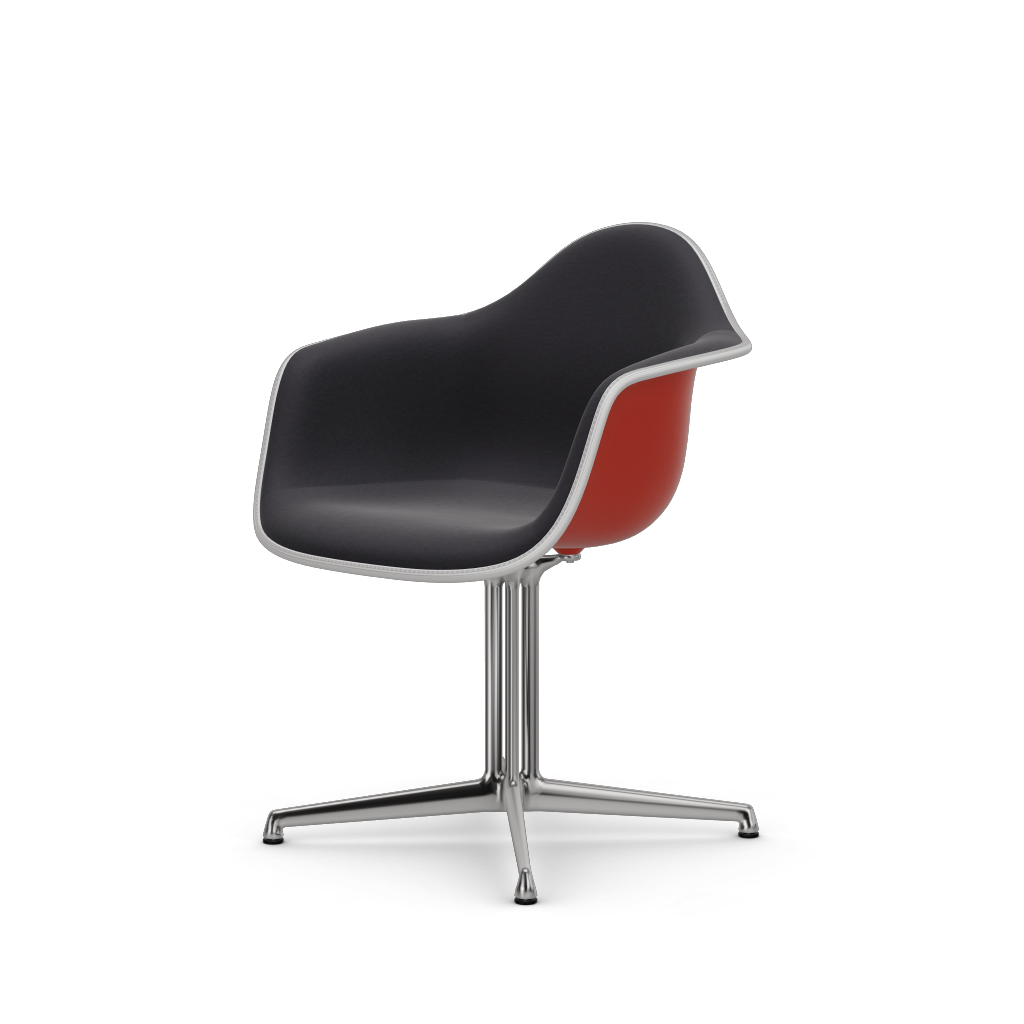 EAMES Plastic Armchair Dal (with Full Upholstery) (Color of Seat Shell -Poppy Red) (Request Info)