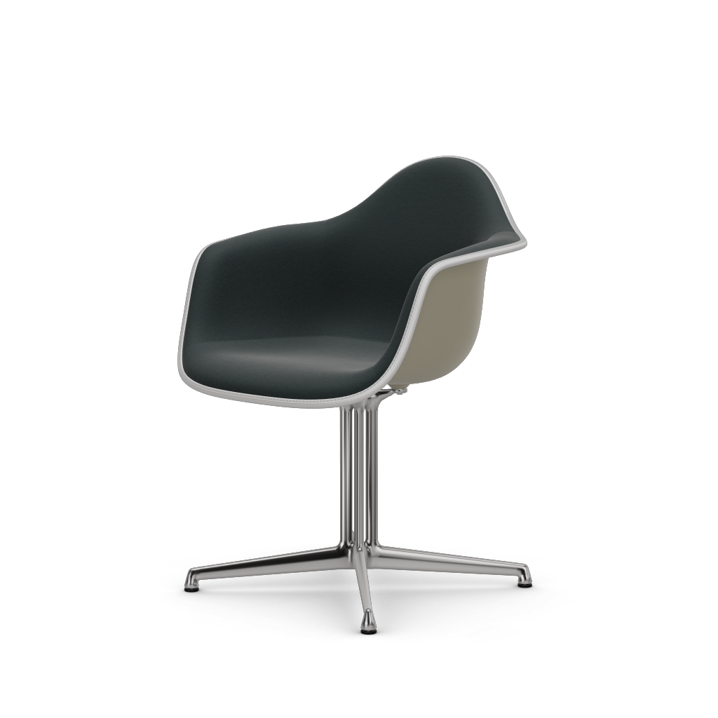 EAMES Plastic Armchair Dal (with Full Upholstery) (Color of Seat Shell -PEBBLE) (Request Info)