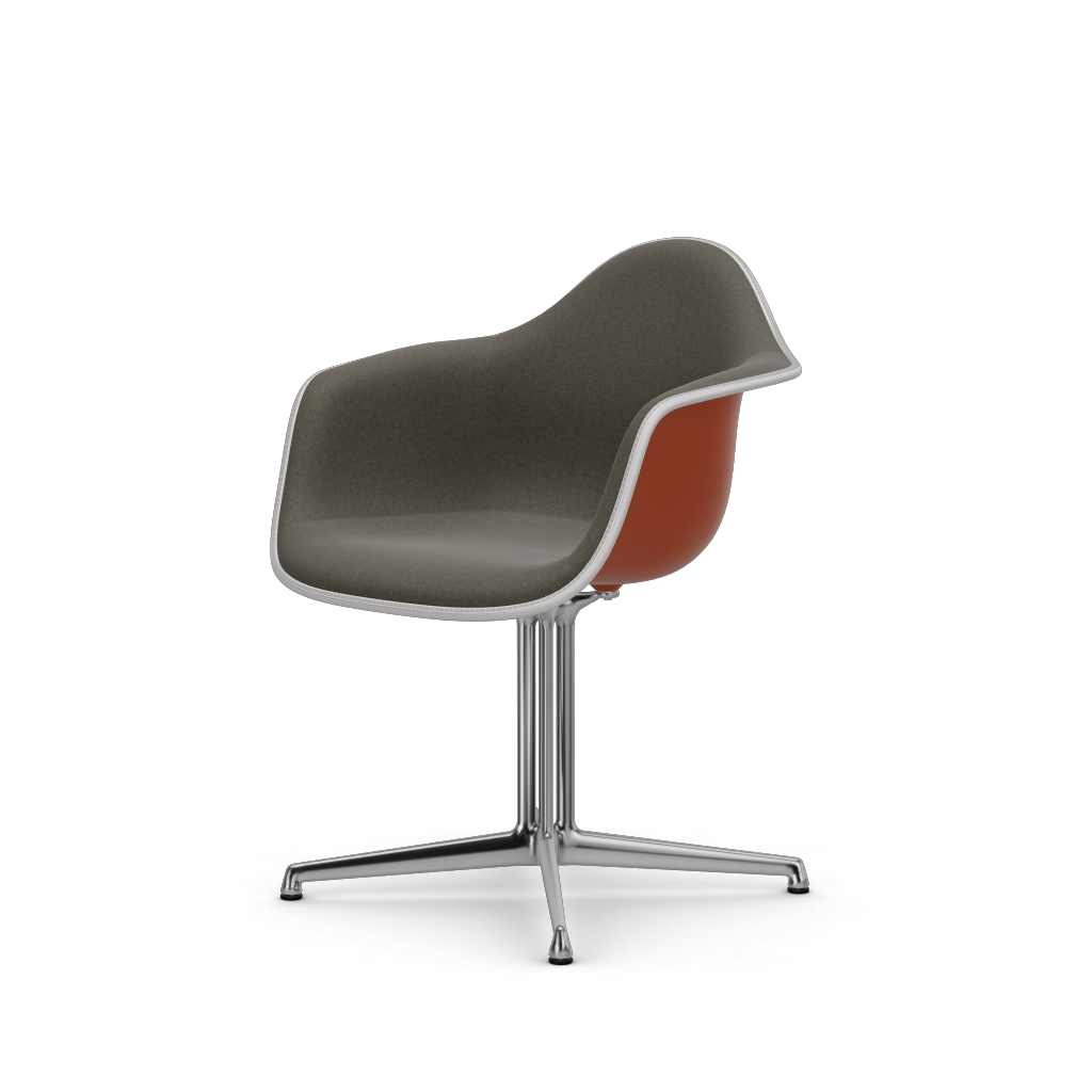 EAMES Plastic Armchair Dal (with Full Upholstery) (Color of Seat Shell -Rusty Orange) (Request Info)