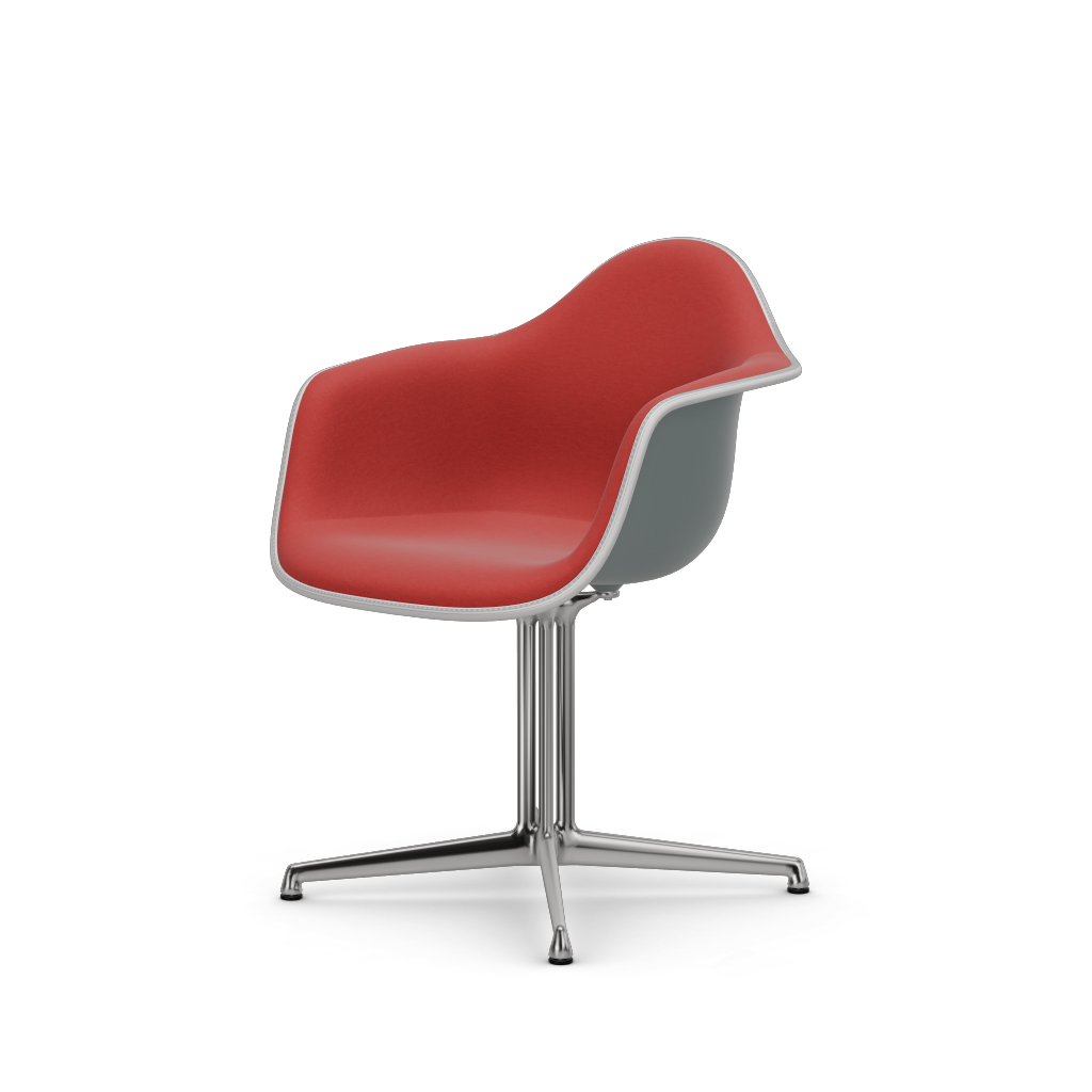 EAMES Plastic Armchair Dal (with Full Upholstery) (Color of Seat Shell -Light Grey) (request info)