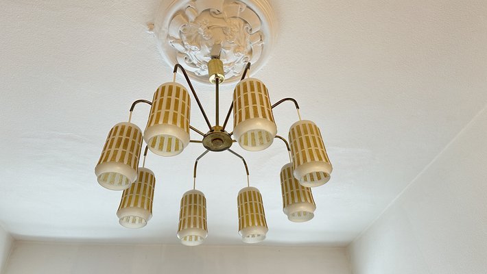 8-Arm Brass Chandelier, 1960s-IRY-1806825