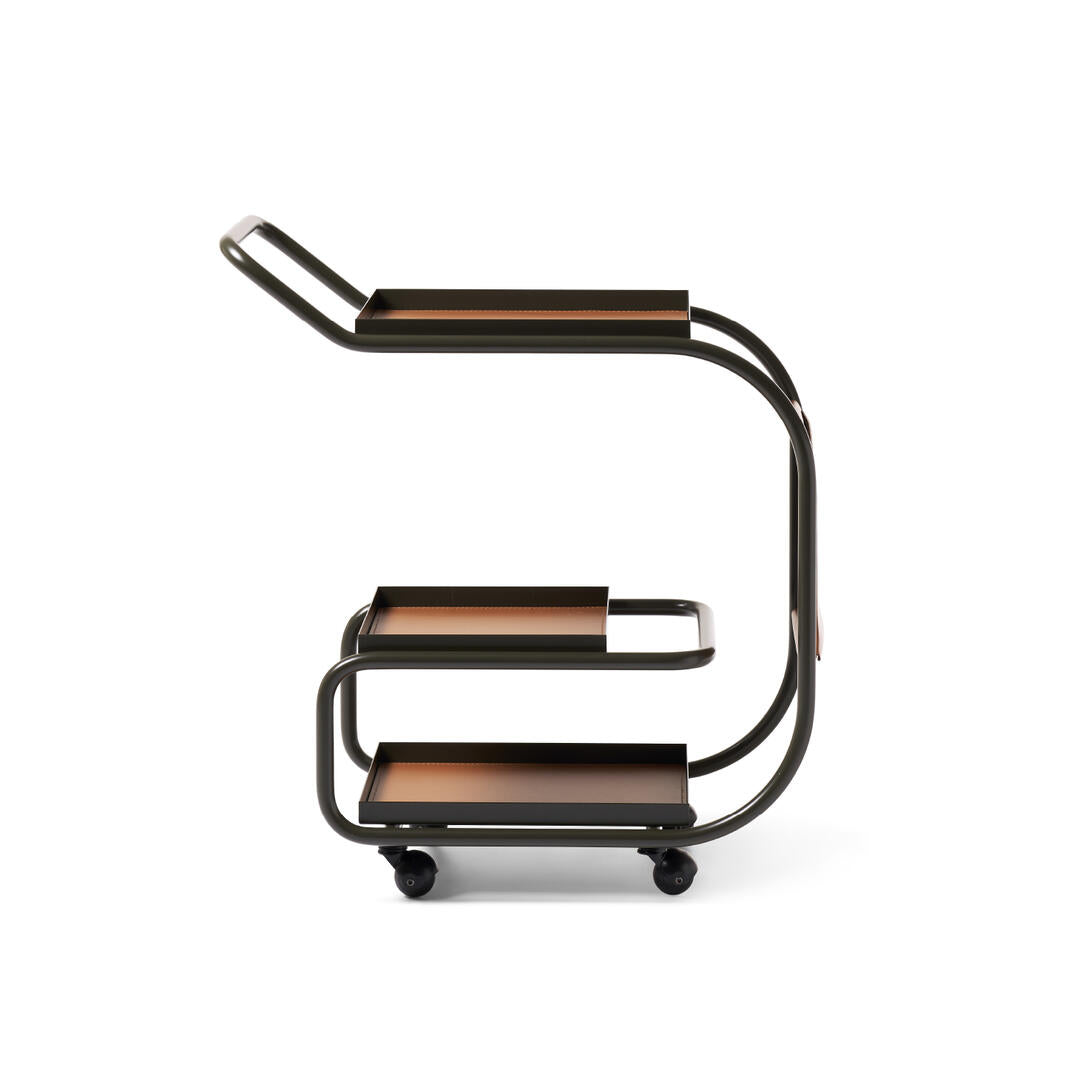 Zenzero - Steel And Regenerated Leather Food Trolley by Opinion Ciatti #Green