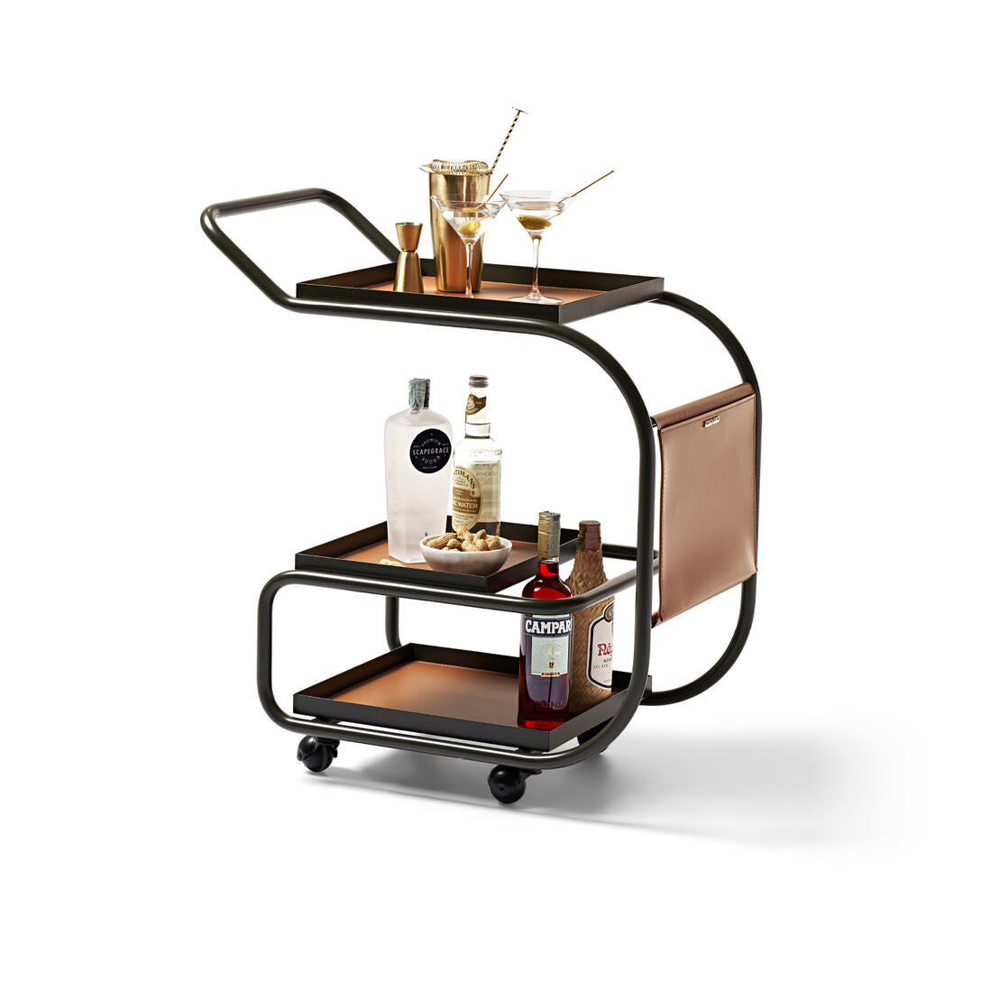 Zenzero - Steel And Regenerated Leather Food Trolley by Opinion Ciatti #Green