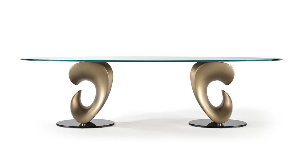 PARENTESIS - Oval glass dining table by Reflex