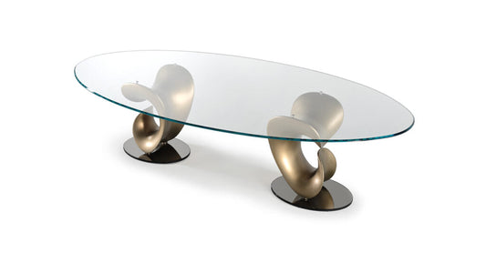 PARENTESIS - Oval glass dining table by Reflex