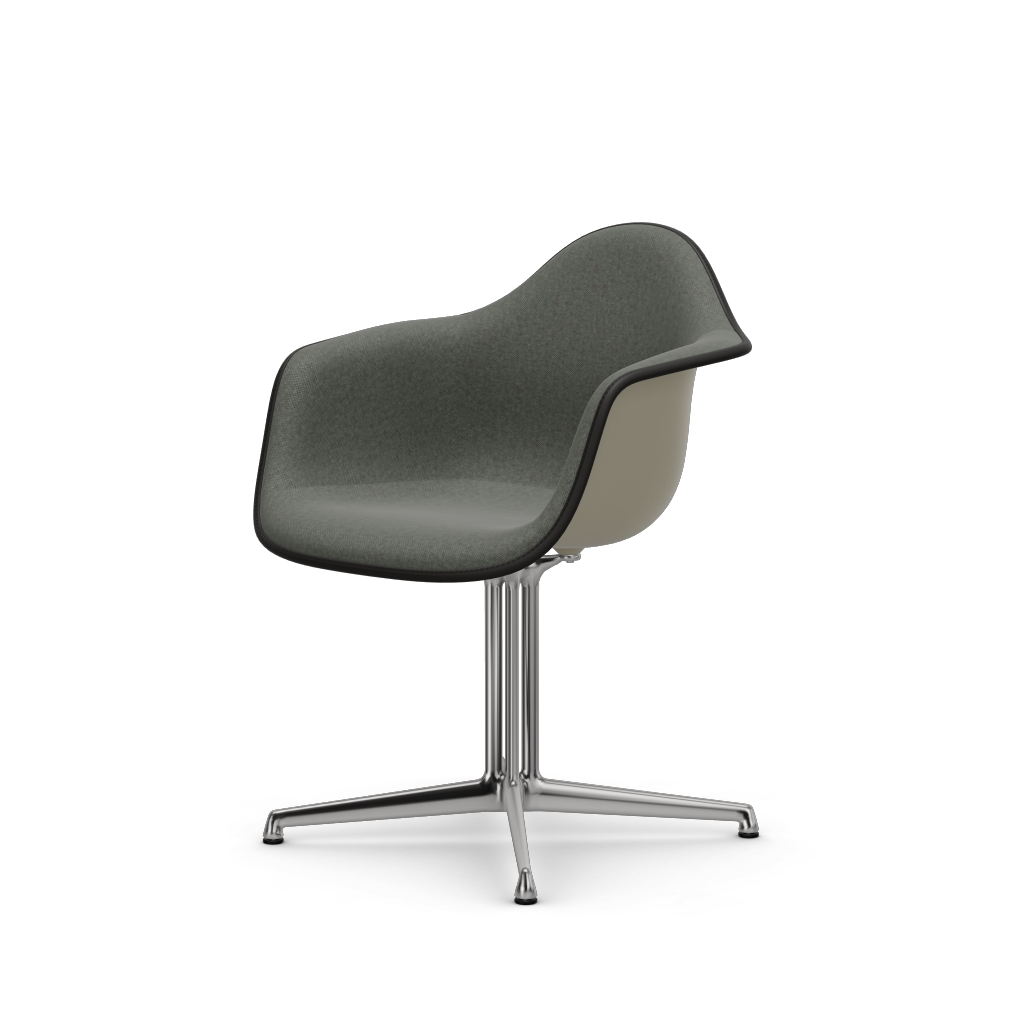 EAMES Plastic Armchair Dal (with Full Upholstery) (Color of Seat Shell -PEBBLE) (Request Info)