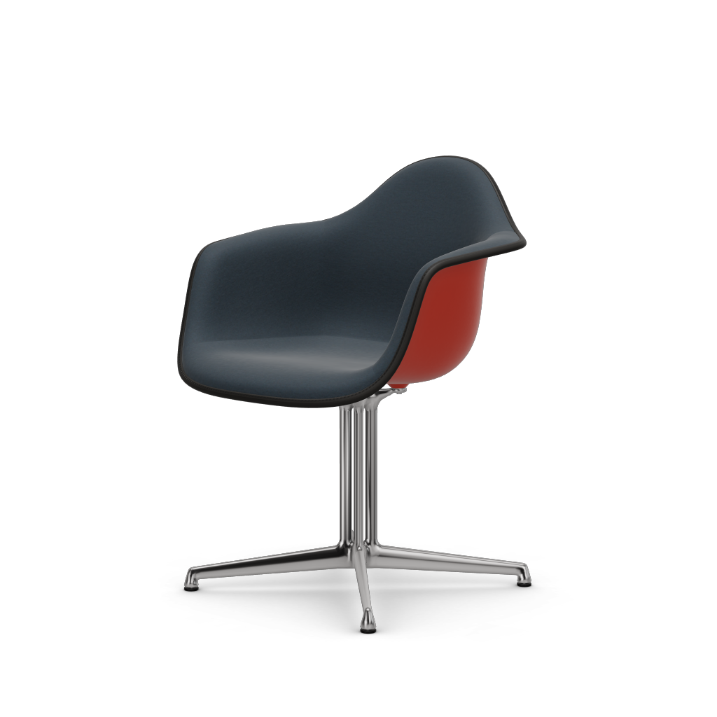 EAMES Plastic Armchair Dal (with Full Upholstery) (Color of Seat Shell -Poppy Red) (Request Info)